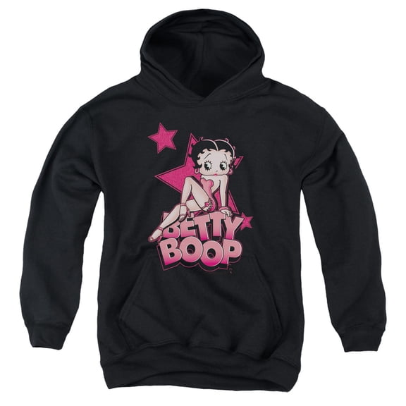 Betty Boop Sexy Star Youth Pullover Hoodie Sweatshirt Black
