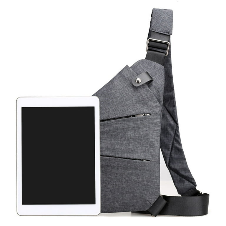 Kiskick Hidden Zipper Crossbody Bag Men s Anti theft Shoulder Bag Lightweight Travel Chest Bag with Hidden Zipper Adjustable Strap Large Storage Compartment Walmart