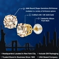 thumbnail image 2 of Gem Stone King 1.20 Ct Round 6mm Peach Morganite 14K Yellow Gold Stud Earrings for Women Men, 2 of 6