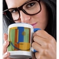 thumbnail image 2 of 3drose, Art Deco Squares, 15oz Two-tone Blue Mug, 2 of 6