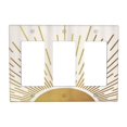 thumbnail image 1 of Mid Century Boho Abstract Sunrise Gold Sun 3 Gang Rocker Light Switch Cubiertas Decorativas Triple Salida Placa de Pared Cubierta Placa Frontal Decorativa Switchplate Gfci Para Decoración de Dormitori, 1 of 1