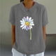 thumbnail image 2 of Blusas de Manga Corta para las Mujeres Muñeca Cuello de Lino Mezcla Suelta, Blusas para las Mujeres Casual, 2 of 4