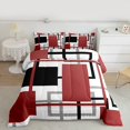 thumbnail image 2 of Manfei Modern Fashion Artwork Bedding Comforter Set, Abstract Ombre Twin Comforter Sets, Square Geometric Reversible Bedding Set, Microfiber Bedroom Decor, 2 Pieces, 2 of 8