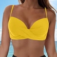 thumbnail image 2 of HCNTES Bikini Tops for Women Triangle Bikini Top Halter String Bathing Suits Top Bag Plus Size Beach Bikini Large Backless Swimsuit Top for Women(Yellow,M), 2 of 9