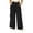 Black, variant on Women's Cargo Pants Plus Size Wide Leg Side Tie Elastic Waist Casual Loose Trousers Solid Color Summer Bottoms With Pockets