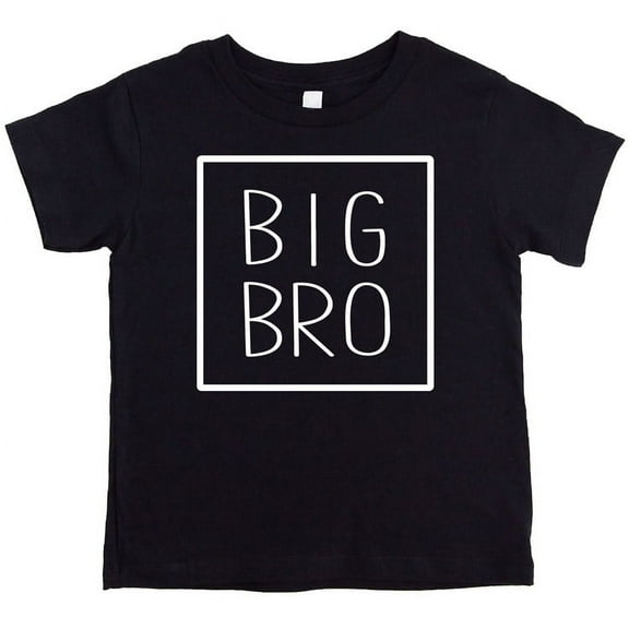 Big Bro Square Sibling Reveal Announcement Shirt for Boys Big Brother Sibling Outfit Black Shirt