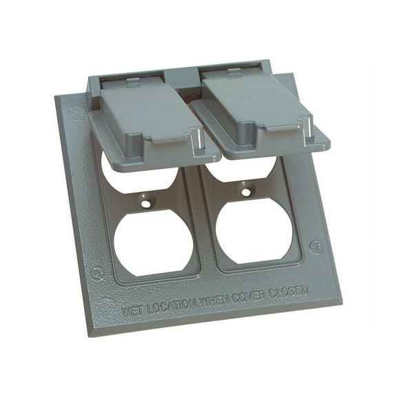 Sigma Engineered Solutions 14345 Duplex Box Cover Square Metal 2 gang Wet Locations Gray