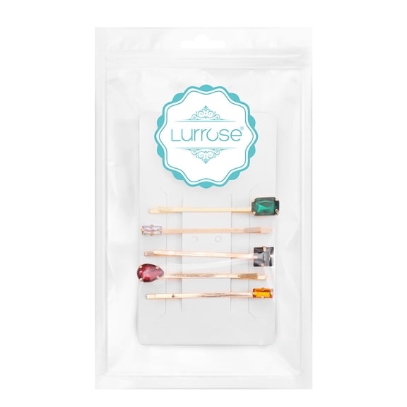 Soimiss Colorful Gem Bobby Pins: 5pcs Decorative Hair Clips for Women Hair Accessories (Assorted Styles)