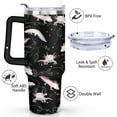 thumbnail image 3 of 40oz Cute Colorful Axolotl Stainless Steel Flip Straw Tumbler Spill Proof Travel Cup Double Wall Vacuum Insulated Coffee Mug with Top Handle, 3 of 6