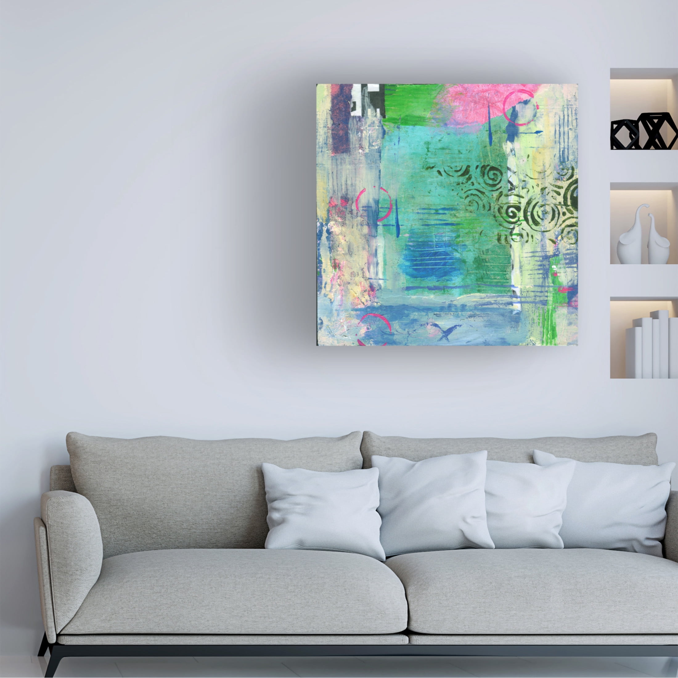 Canvas Wall Art - Fiona Stokes Gilbert 'Springtime' Wall Art for Living Room, Bedroom, or Office Décor by Trademark Fine Art - 35 x 35 Inches