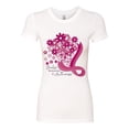 thumbnail image 2 of Wild Bobby Breast Cancer Awareness Flowers Breast Cancer Awareness Women Slim Fit Junior Tee, White, Small, 2 of 6