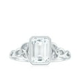 thumbnail image 4 of Rosec Jewels Emerald Cut Cubic Zirconia Solitaire Ring - Celtic Knot Ring - 6X8 mm, 925 Sterling Silver, US 5.50, 4 of 8