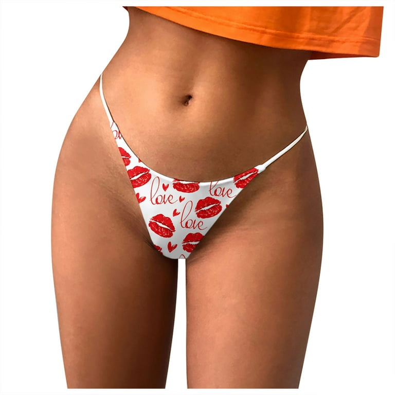 NILLLY Print Women Underwear Sexy Panty Fitted Low Waist Breathable Thong  Ladies Panties White / L 