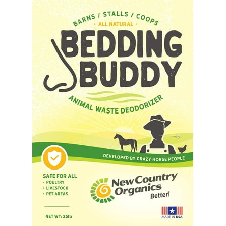 New Country Organics | Bedding Buddy to Prolong Livestock Bedding Life | Absorbs Moisture Neutralizes Harmful Odors | 25 lbs