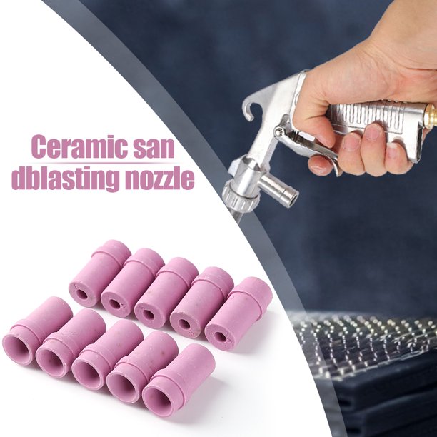 Kit de boquillas de cerámica para pistola de chorro de arena, 10 Uds. (6mm) Likrtyny Piezas de repuesto para herramientas