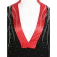 thumbnail image 4 of Runhomal Combinaison de Danse de Salon Tango Latin à Col en V Profond avec Strass Scintillants pour Hommes, Rouge m, 4 of 7
