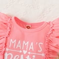 thumbnail image 6 of LAPAKIDS Baby Girls Summer Clothes 0-3 Months Ruffle Sleeveless Letter Romper Tops Floral Shorts Headband 3Pcs Outfits, 6 of 7