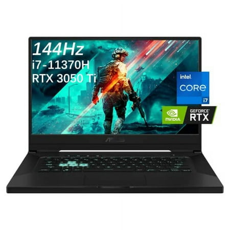 Newest ASUS TUF Dash F15 Ultra Slim 15.6" Gaming Laptop, 144Hz FHD, Intel i7-11370H(Up to 4.8GHz), NVIDIA Geforce RTX 3050 Ti, 16GB DDR4 RAM, 1TB NVMe SSD, Thunderbolt 4, WiFi 6, Windows 10