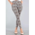 thumbnail image 5 of High Waist Sculpting Treggings With Front Pockets - Khaki, White, Black Plaid, 5 of 9