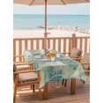 thumbnail image 2 of Outdoor Tablecloth with Umbrella Hole for Patio/Picnic/Party/Camping, Sage Green Conch Waterproof Table Cloth Rectangle Table Cover Washable, Coastal Summer Beach Coral Vintage Art (60"x 84"), 2 of 9
