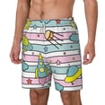 thumbnail image 2 of Balery Space Doodle Mens Swim Trunks Swim Shorts for Men Quick Dry Inseam Beach Shorts with Compression Liner Pocket-Small, 2 of 9