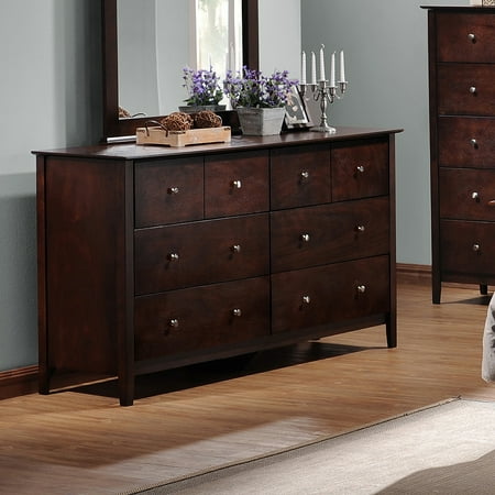 Metropolitan 6-Drawer Wooden Modern Dresser, Dark Brown - Walmart.com