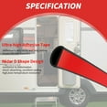 thumbnail image 3 of Silicone D Shape Weather Stripping Rubber Seal, 40FT Self Adhesive Weather Stripping for Boat, Auto, RV, Marine, Garage Doors/Window, W:3/4 in; H:3/8 in, 3 of 6
