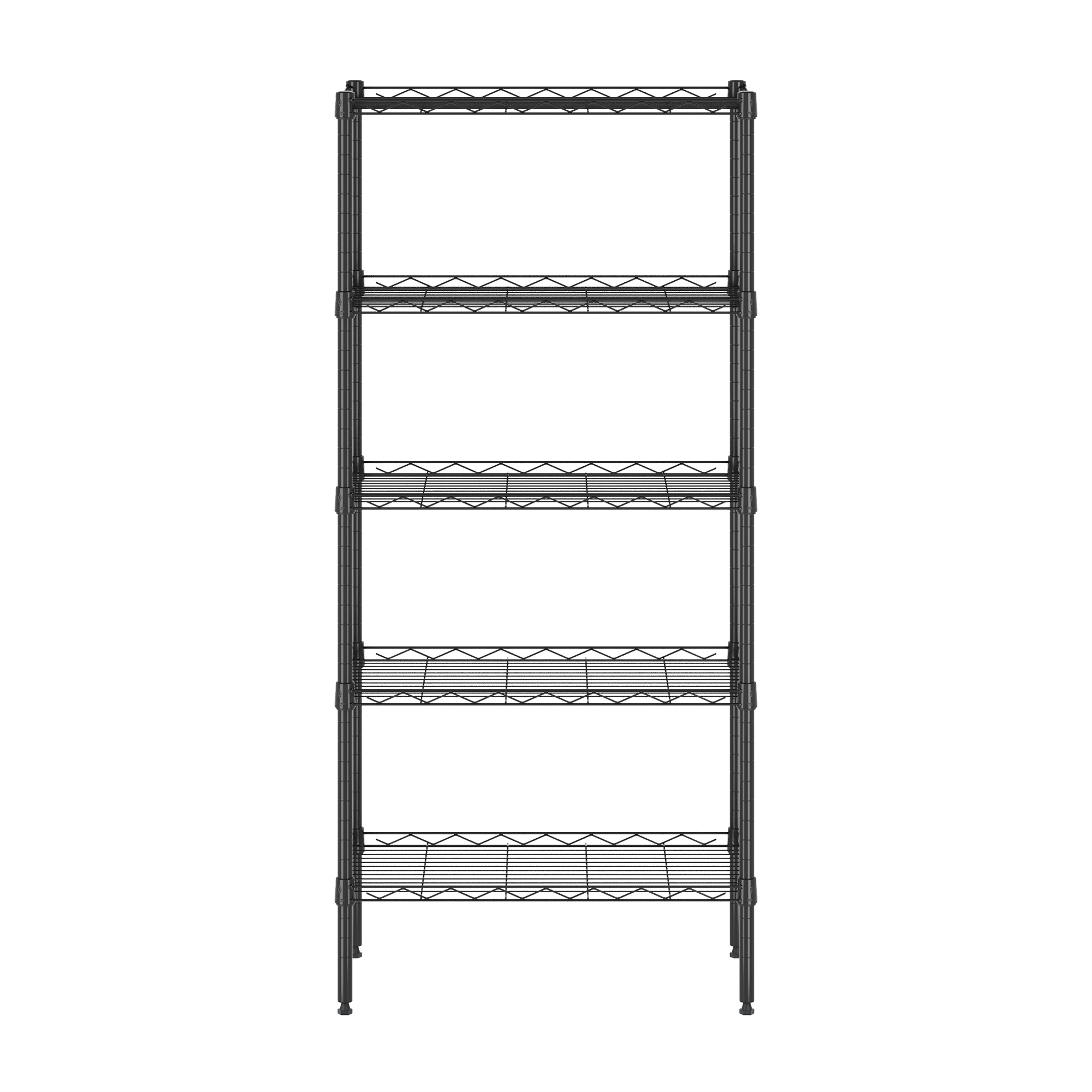 Furinno Wayar 5-Tier Metal Storage Shelf Rack, 21 x 12 x 48, Black