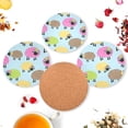 thumbnail image 6 of 4 Pieces Funny Sheep Coasters Set, Non-Slip Heat-Resistant Absorbent Drink Coaster with Cork Base, Round Cup Mat Pad for Kitchen Bar Cafe Deco, Perfect Housewarming Gifts 3.9" x 0.15" Home Decor, 6 of 7
