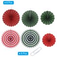 thumbnail image 3 of Uxcell 8"/12"/16" Round Paper Fans Hanging Decoration for Birthday Wedding Party, Red Green 6 in 1 Set, 3 of 6