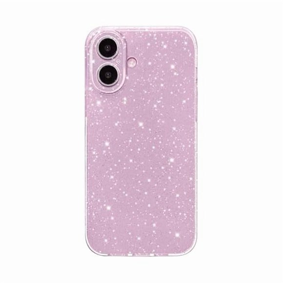 HAYAN Case for iPhone 16 Plus Case Glitter Cute Sparkly Shiny Bling Sparkle Phone Cases 6.7", Thin Slim Fit Soft TPU Bumper Shockproof Rubber Protective Cover for Women Girls Girly, Lavender Purple