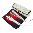 thumbnail image 4 of Hair Tools Storage with Heat Resistant Mat- Light Blue Pattern Printed Curling Iron Travel Bag/Flat Iron Case for Women, 4 of 8