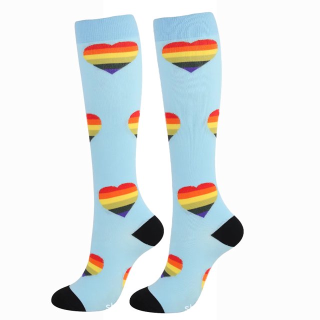 Men Women Socks Compression Socks Elastic Sports Beautiful Leg Nurse Stocking Jogging Climbing Cycling Flight Excercise 23 S M