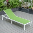thumbnail image 6 of LeisureMod Marlin Modern White Aluminum Outdoor Patio Chaise Lounge Chair with Square Fire Pit Side Table Perfect for Patio, Lawn, and Garden (Green), 6 of 21