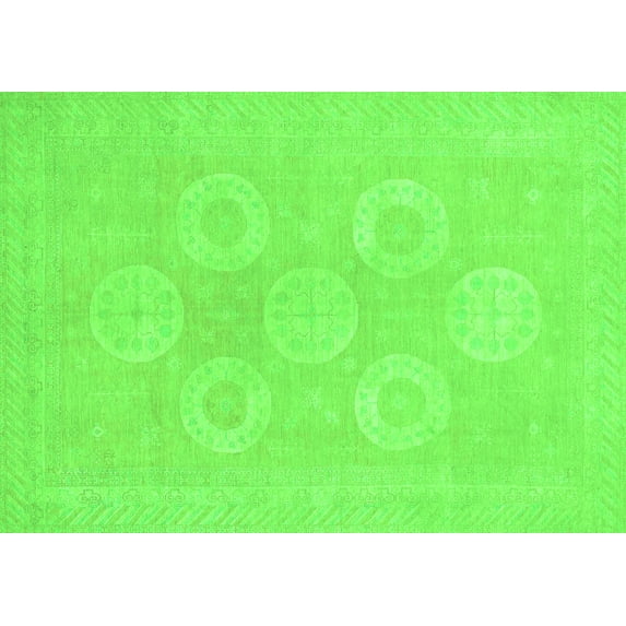 Ahgly Company Indoor Rectangle Oriental Green Traditional Area Rugs, 3' x 5'