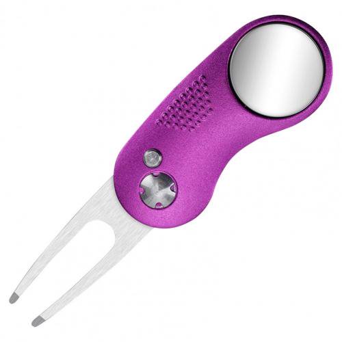 Foldable Golf Pitch Fork Golf High Precise Folding Mini Pitch Repair Tool Marker Pitch Cleaner Golf Pitchfork Golf Accessories PURPLE