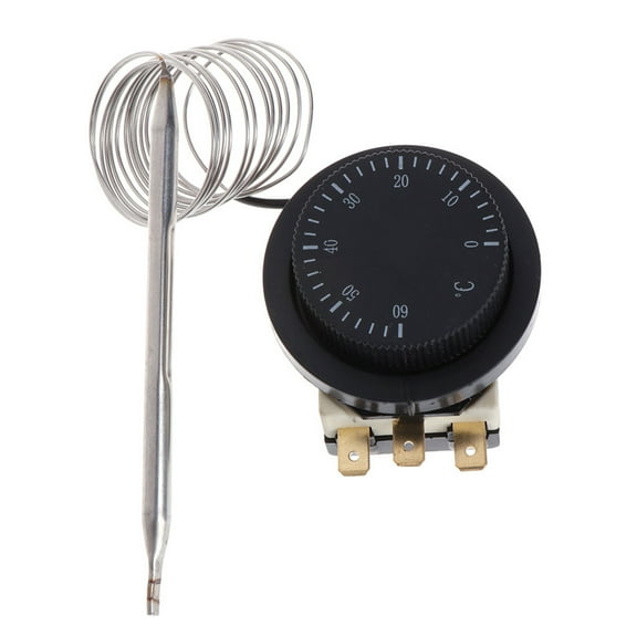 Yauxim Temperature Controller 250V/380V 16A 0-60℃ Temperature Control Designed for Electric Oven Capillary Thermostat Controlled