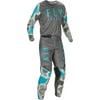 Fly Racing 2021 Kinetic K221 Motocross Gear Combination (Grey/Blue, Adult Large Jersey/Adult 32" Waist Pant)
