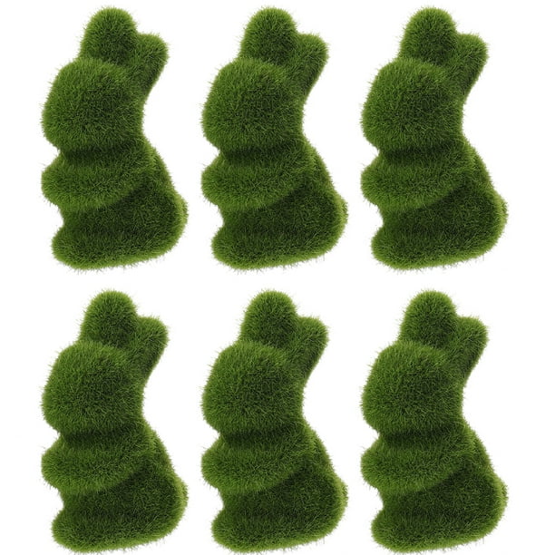 6 piezas de simulación de Pascua juguete animal conejo muñeca modelo decoración de fiesta en casa