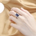 thumbnail image 2 of Temperamento Rectangular Azul Marino Completo Colorido Gema Anillo Abierto para Mujeres Anillo de Luz de Alta Joyería Anillo para Mujeres Anillo de Moda y Versátil, 2 of 7