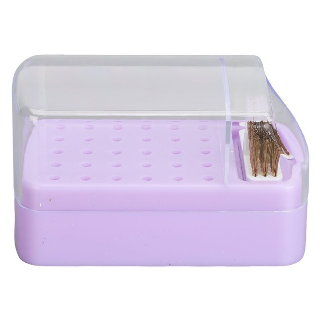 Soporte para brocas de uñas Vhermosa con 30 agujeros color morado