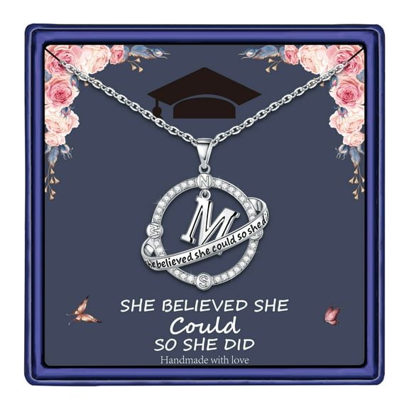 Tingn Graduation Gifts for Her She Believed She Could So She Did 2025 High School Compass Necklaces