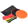 thumbnail image 1 of Unique Bargains Exercise Core Sliders, Dual-Sided Glider Discs & 5 Resistance Bands & Cloth Bag, Orange, 1 of 7