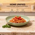 thumbnail image 6 of 4 Pcs 8.5 in Ceramic Pasta Bowls Set, Large Shallow Dinner Dishes, Stackable Versatile Serving Plates for Salad, Soup & Cereal, Microwave and Dishwasher Safe, 6 of 7