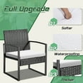 thumbnail image 4 of Homall 3-Piece Casual Bistro Set with Wicker Chairs and Coffee Table for Patio Furniture, Black/White, 4 of 7