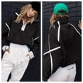 thumbnail image 2 of Women’s Sherpa Fleece Sweatshirt with Half Zip Oversized Pullover Soft Warm Furry, 2 of 4