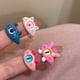 thumbnail image 2 of Anillo de ojos Punk para mujer, anillo de monstruo verde, moda dulce, dos colores, ojos de gato, anillo abierto para pareja, accesorios para dedos de fiesta, 2 of 4