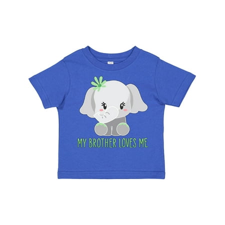 

Inktastic My Brother Loves Me- Cute Elephant Gift Toddler Boy or Toddler Girl T-Shirt