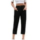 thumbnail image 1 of Pantalones de Cintura Elástica para Hombre de Moda de Color Sólido de Algodón Botón de Lino Bolsillo Pantalones Casuales, 1 of 6