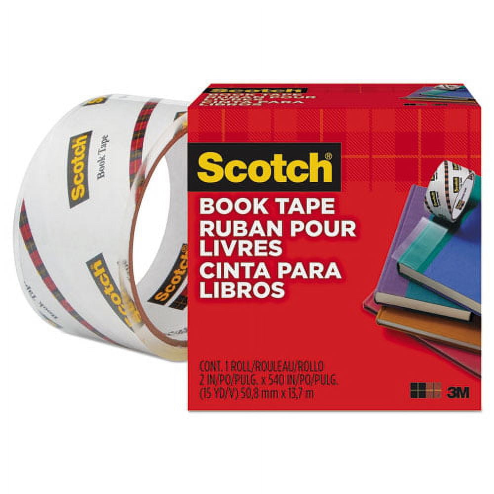 Book Tape, 3" Core, 2" X 15 Yds, Clear | Bundle of 5